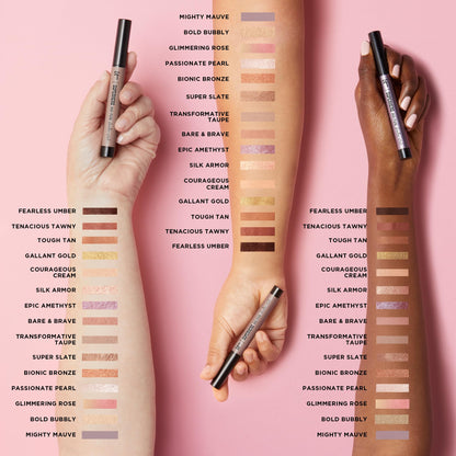 IT Cosmetics Superhero No-Tug Waterproof Eyeshadow Stick, Glimmering Rose (Rose Gold Pearl) - Longwear, Blendable Cream Eyeshadow with Built-In Primer - Suitable for Sensitive Eyes - 0.05 oz