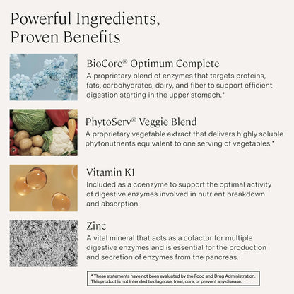 Stonehenge Health Dynamic Digestive Enzymes -18 Enzymes with BioCore Optimum Complete (Protease, Lipase, Amylase, Lactase) + Zinc & Vitamin K1 + Phytonutrients – Gas Support – 60 Caps (2 Pack)