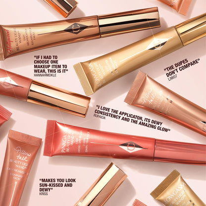Charlotte Tilbury Pillow Talk Beauty Light Wand Liquid Highlighter Makeup - Soft-Focus Nude-Pink Highlighter & Blush for Cheeks - Pearlescent, Weightless Radiant Finish - Pillow Talk Original