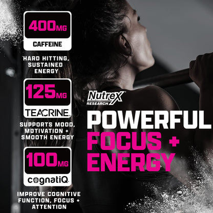 OUTLIFT Amped Max Dosed HIGH STIM Pre Workout Powder 6G Citrulline, 3.2G Beta Alanine, Alpha GPC, CognatiQ, Extreme Energy, Massive Pumps, Electrolytes (Strawberry Watermelon, 22 Servings)