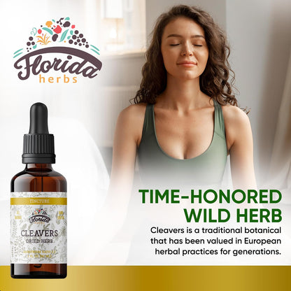 Cleavers Tincture, Organic Cleavers Extract, Cleavers Drops (Galium aparine) Dried Herb