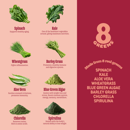 8Greens Supergreens Gummies | Super Greens Powder Superfood Gummy for Metabolism, Immunity & Focus, Digestive Health Enzymes, Organic: Chlorella, Spirulina, Aloe Vera, Peach Flavor, 200 Count - dailyvitalstore
