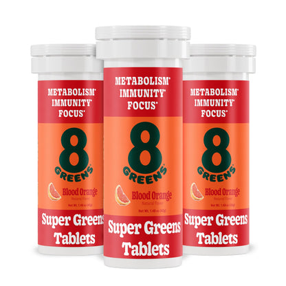 8Greens Supergreens Tablets | Super Greens Powder Superfood Tablet, Metabolism Immunity & Focus, Daily Greens Effervescent Tablets, Organic: Aloe Vera, Spirulina, Chlorella, Blood Orange, 30 Servings - dailyvitalstore