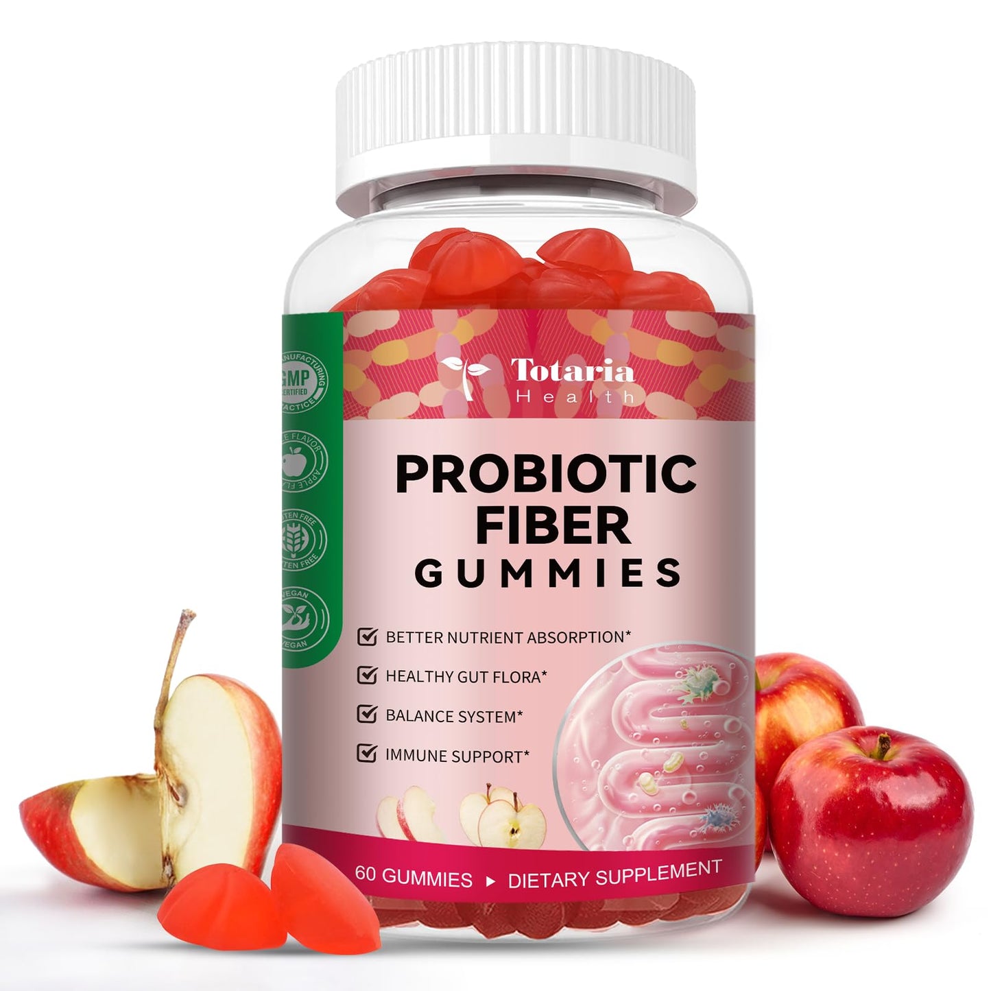 9-in-1 Probiotic Prebiotic Fiber Gummies for Adults & Teens 16G Fiber per Serving, Psyllium Husk Fiber Supplement with 5 Billion CFU Bacillus Coagulans - dailyvitalstore
