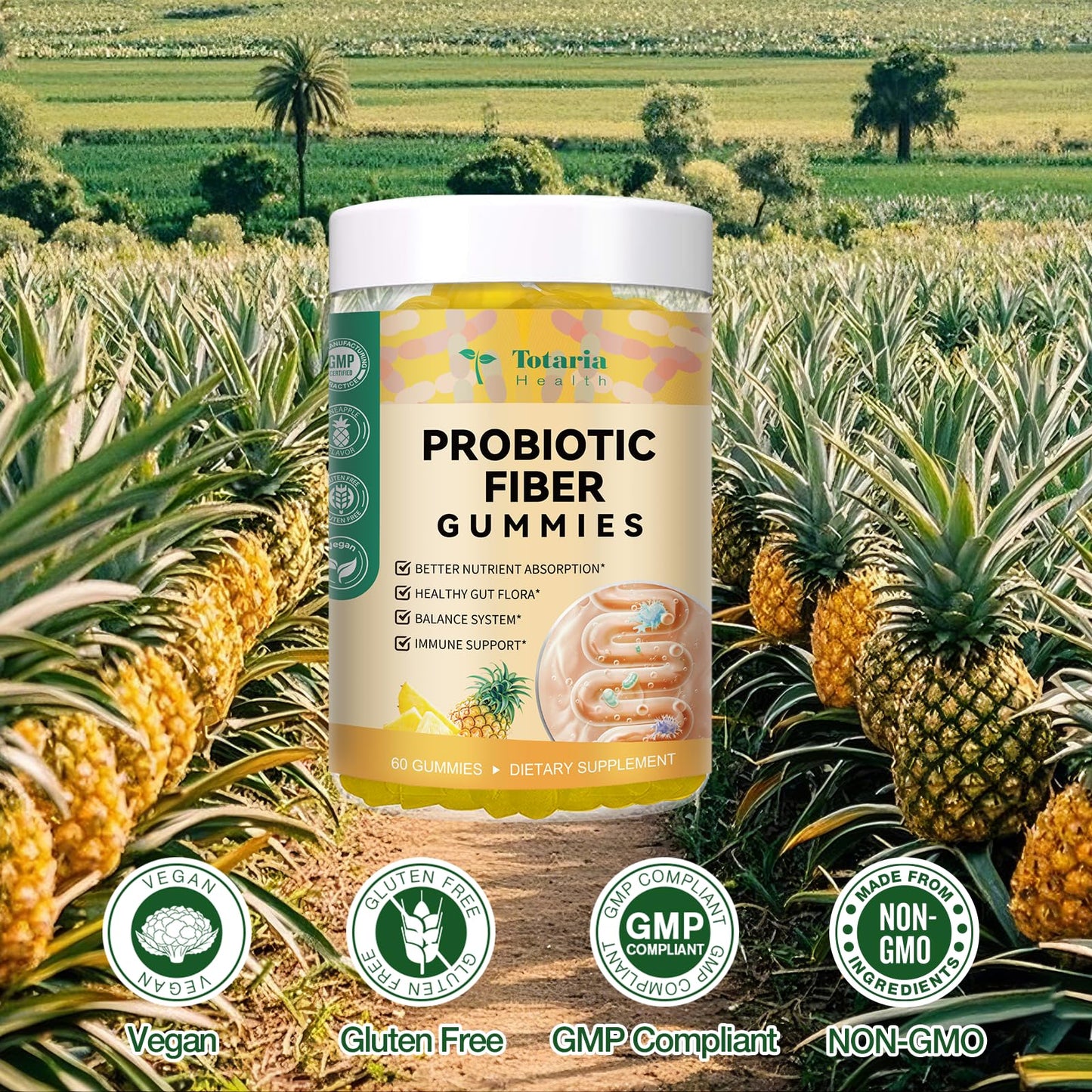 9-in-1 Probiotic Prebiotic Fiber Gummies for Adults & Teens, Fiber Supplement Pro with 5 Billion CFU Bacillus Coagulans, Psyllium Husk, FOS, Inulin, ACV for Digestion - dailyvitalstore