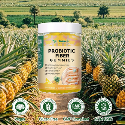 9-in-1 Probiotic Prebiotic Fiber Gummies for Adults & Teens, Fiber Supplement Pro with 5 Billion CFU Bacillus Coagulans, Psyllium Husk, FOS, Inulin, ACV for Digestion - dailyvitalstore