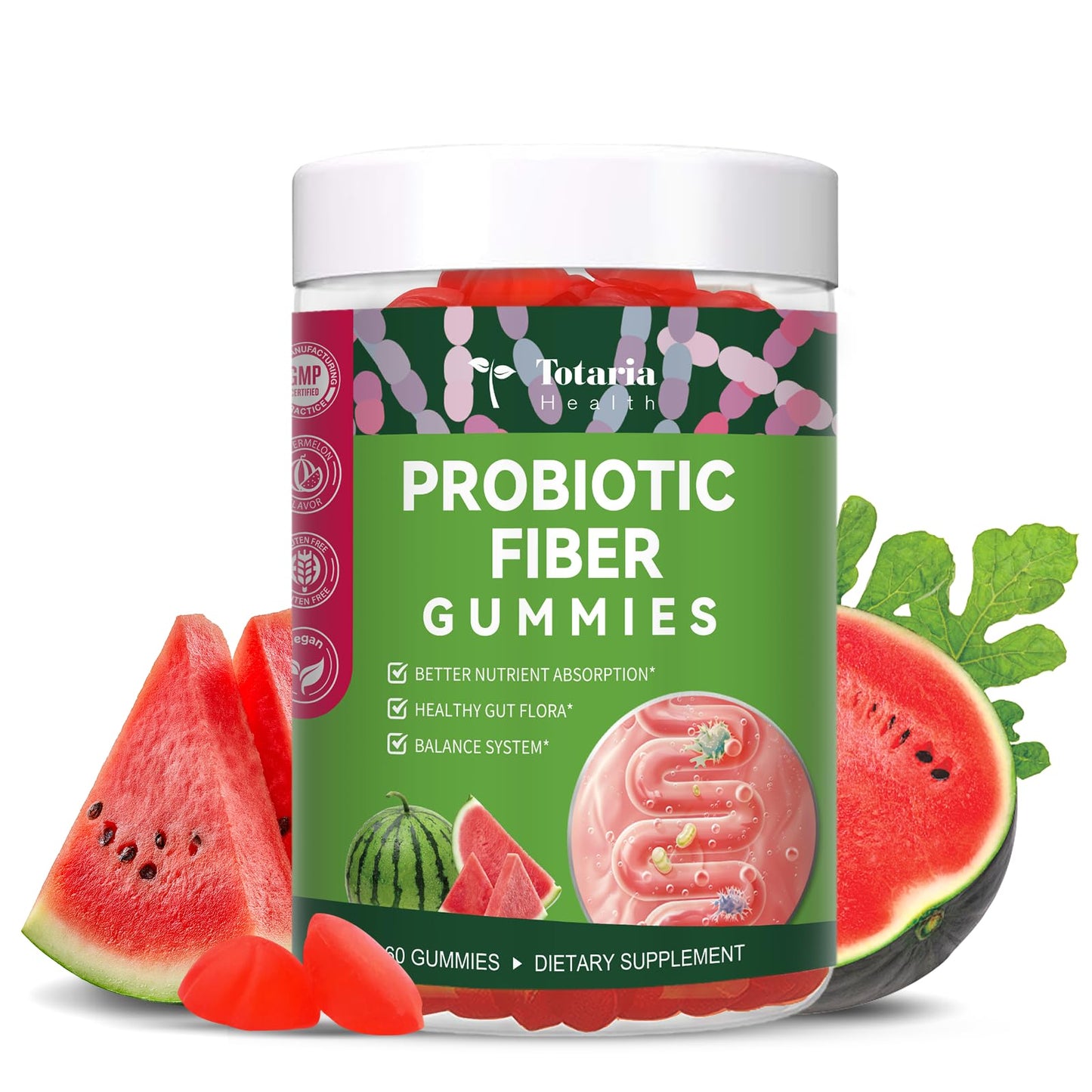 9-in-1 Probiotic Prebiotic Fiber Gummies for Adults & Teens, Sugar-free Fiber Supplement with Psyllium Husk, FOS, Inulin, ACV & 5 Billion CFU Bacillus Coagulans - dailyvitalstore