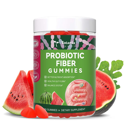 9-in-1 Probiotic Prebiotic Fiber Gummies for Adults & Teens, Sugar-free Fiber Supplement with Psyllium Husk, FOS, Inulin, ACV & 5 Billion CFU Bacillus Coagulans - dailyvitalstore