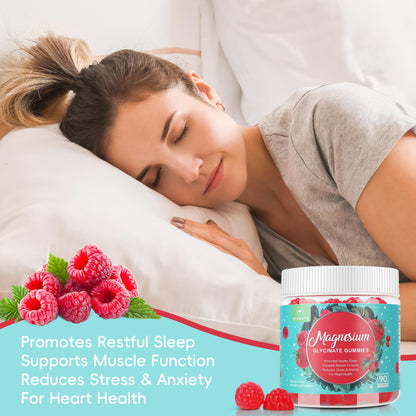 90 Count Magnesium Glycinate Gummies 400 mg - Sugar Free Magnesium Supplement for Adults with Glycinate & Malate, L-Theanine, Ashwagandha, Zinc, Vitamin B6 & D3, Supports Relaxation & Sleep - dailyvitalstore