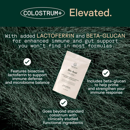 Adapt Naturals Colostrum Supplement (2500mg) with Lactoferrin & Beta-Glucan | Bio-Avail Grass Fed Bovine Colostrum Powder for Gut Health, Immune Support & Vitality, Non-GMO, Unflavored - 30 Day Supply