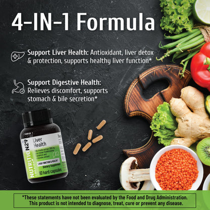 NUTRITION29 Liver Health Supplement with 300mg Milk Thistle Extract,Liver Cleanse Detox & Repair Support Formula with 85% Silymarin, Dandelion Root,