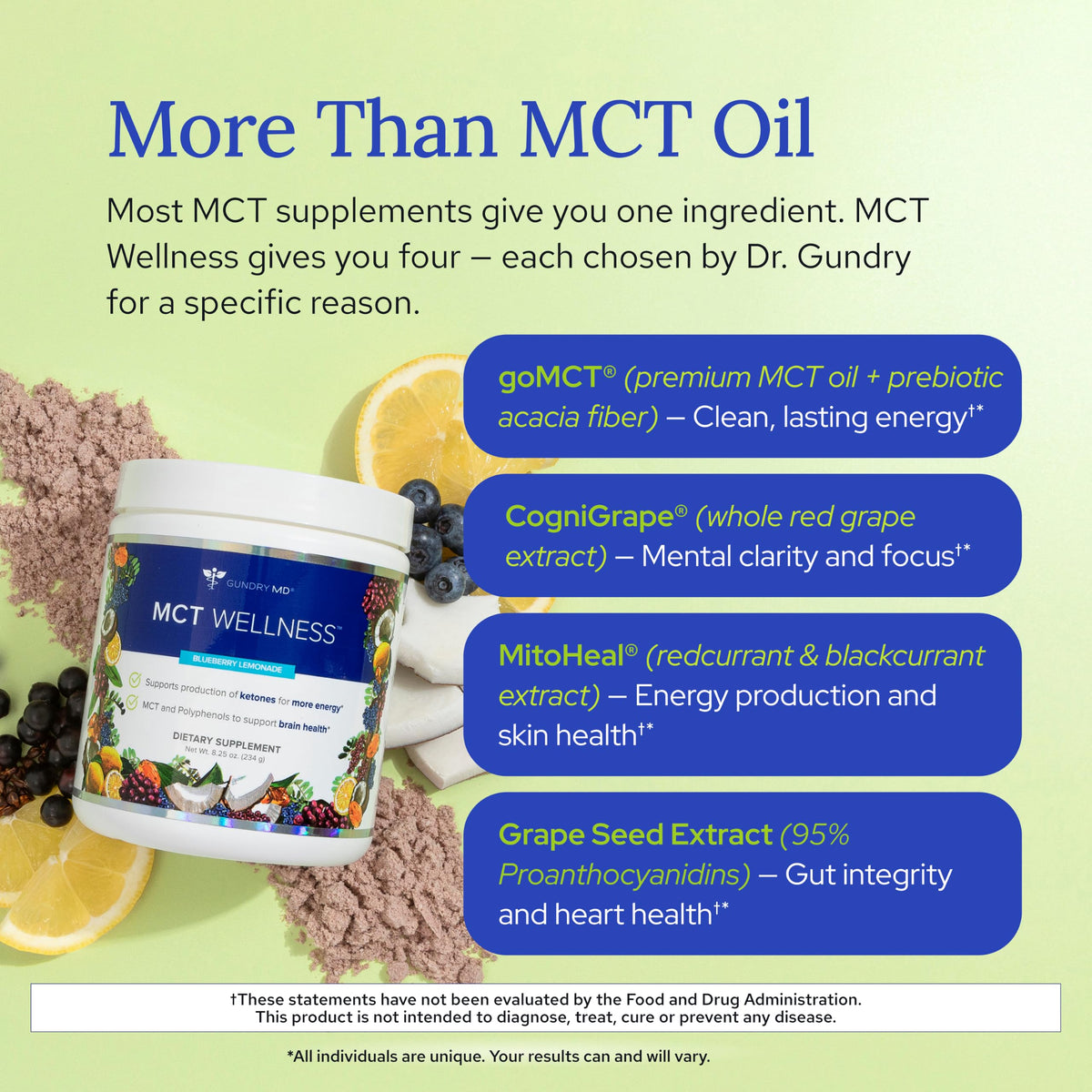 Gundry MD® MCT Wellness Powder, Watermelon Lemonade Flavor, 30 Servings | Support Energy, Ketone Production and Brain Health, Keto Friendly