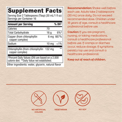 Nature's Way Chlorofresh Liquid Chlorophyll, Chlorophyllin Copper Complex, Internal Deodorant Supplement, Supports Healthy
