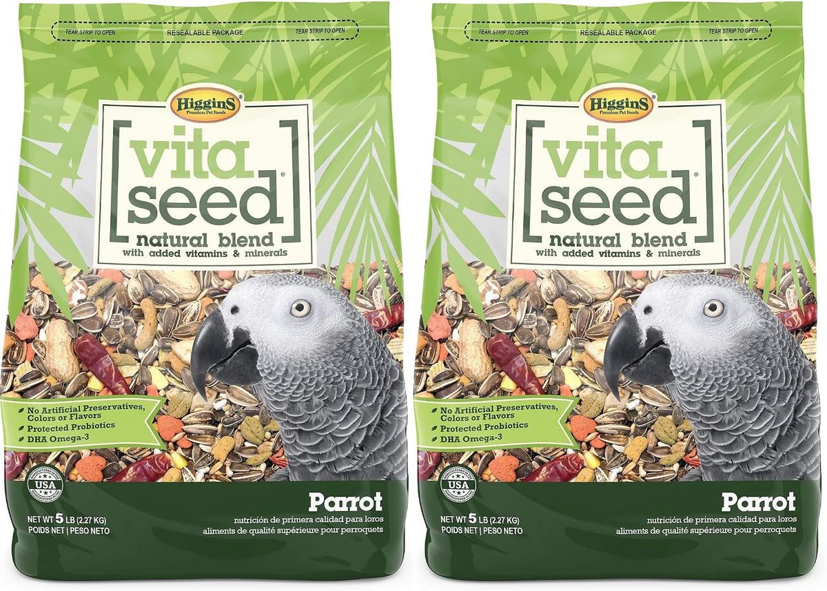 Higgins 2 Pack of Vita Seed Natural Blend Parrot Food, 5 Pounds Each