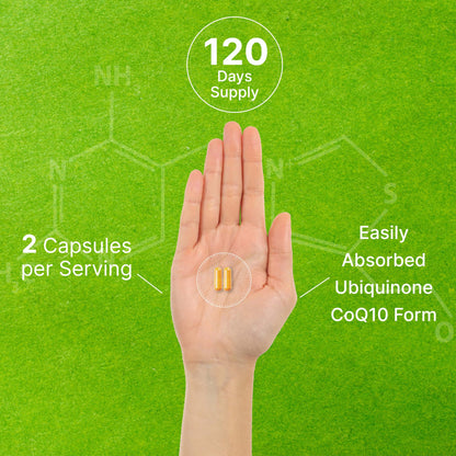 DEAL SUPPLEMENT CoQ10 100mg with Omega 3 100mg, 240 Capsules | Bioavailable Coenzyme Q10 Formula | Non-GMO