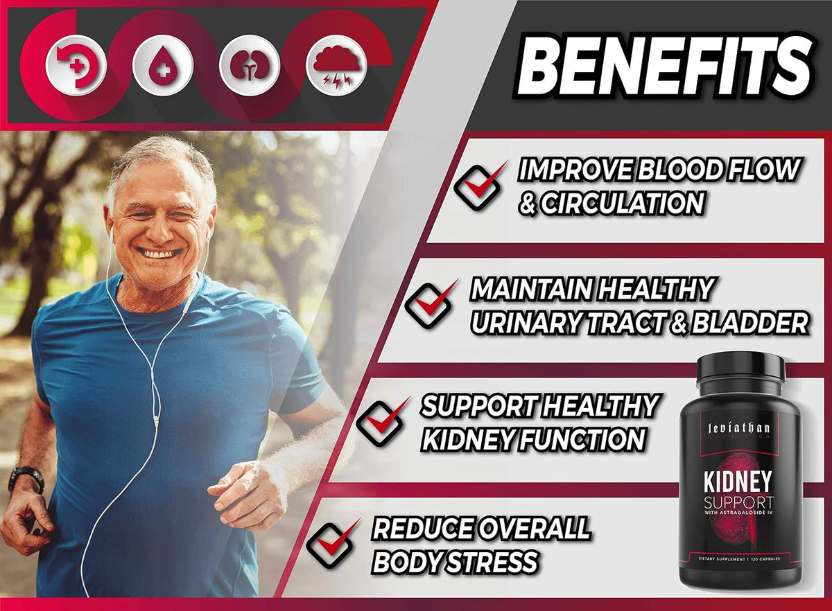 Leviathan Super Kidney Cleanse & Urinary Detox Formula | Optimal Kidney Health & Gallbladder Formula | Full Restore & Detox - Manage Kidney Stones | 120 Caps