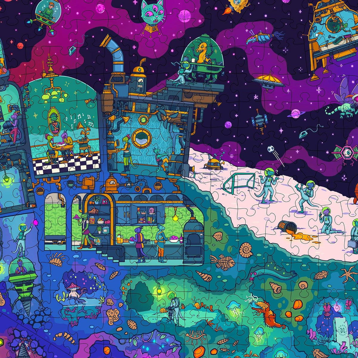 Magic Puzzle Company Series 5 Bundle • 3-Pack of 1000-Piece Jigsaw Puzzles | Includes The Drippy Trip, The Golden Goose & The Coveted Comet. Original handmade art. Mind-blowing magic ending. No dust.