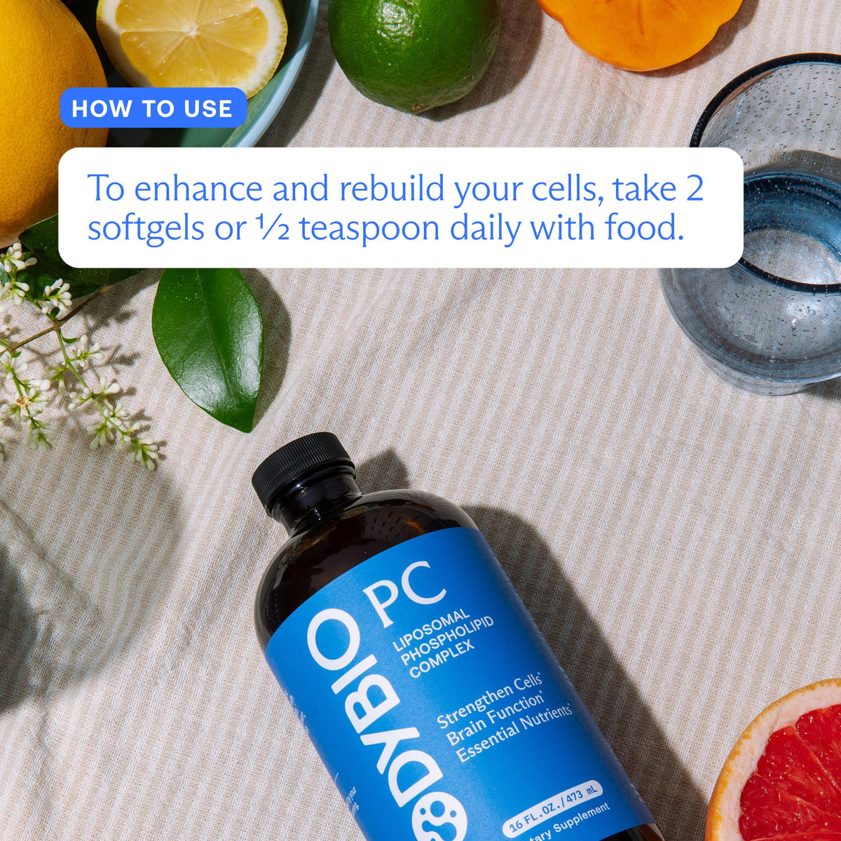 BodyBio PC - Phosphatidylcholine for Brain, Cellular & Cognitive Health | Mental Clarity, Healthy Aging & Gentle Daily Detox