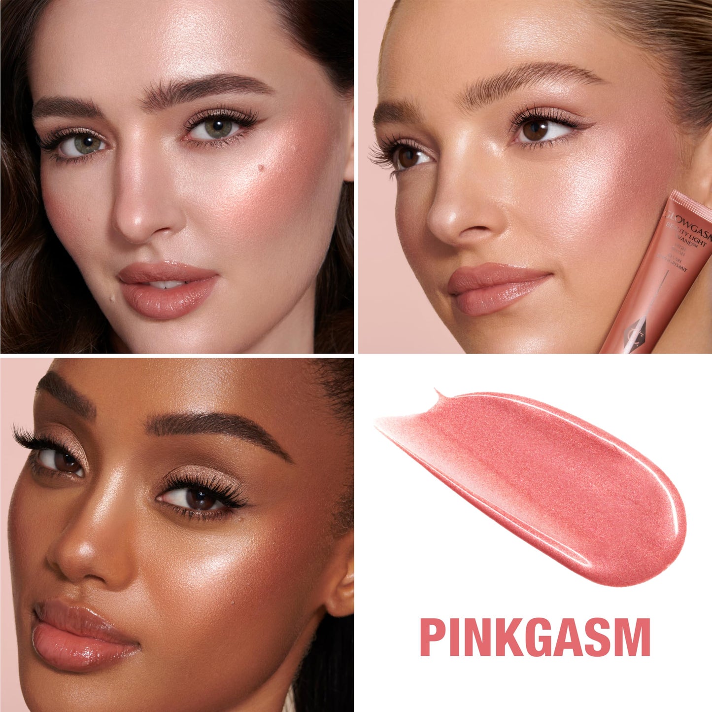 Charlotte Tilbury Glowgasm Beauty Light Wand Liquid Highlighter Makeup - Soft-Focus Pink Highlighter & Blush for Cheeks - Pearlescent