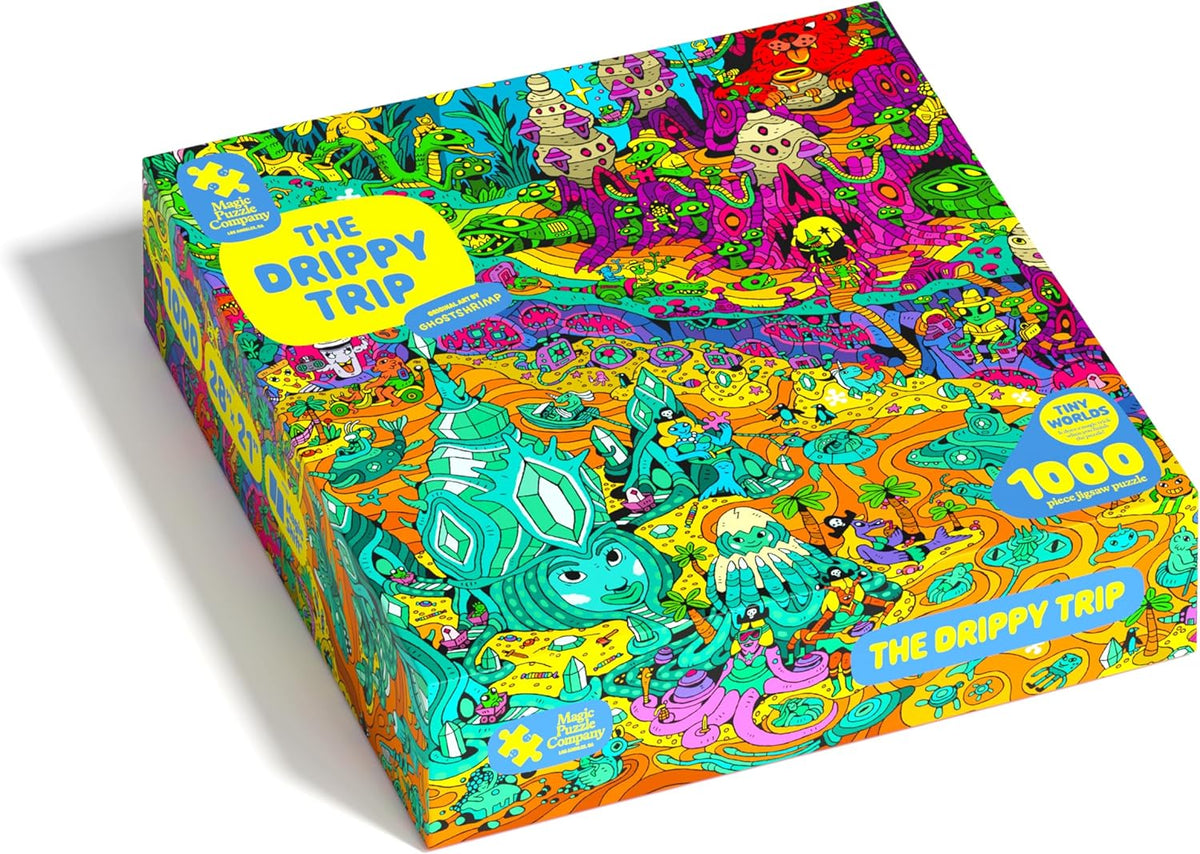Magic Puzzle Company Series 5 Bundle • 3-Pack of 1000-Piece Jigsaw Puzzles | Includes The Drippy Trip, The Golden Goose & The Coveted Comet. Original handmade art. Mind-blowing magic ending. No dust.