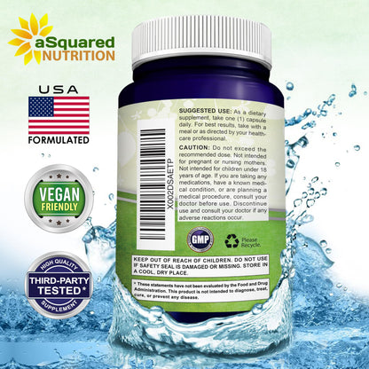 aSquared Nutrition Nicotinamide with Resveratrol - 120 Veggie Capsules - Vitamin B3 500mg (Niacinamide Flush Free)