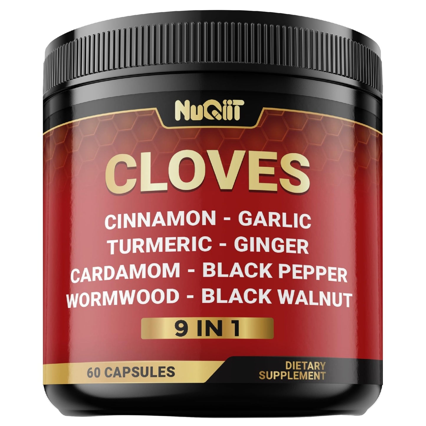 9in1 Clove Supplement Rich in Vitamins & Minerals for Digestive, Immune System, Bone & Heart Health with Cinnamon, Turmeric, Ginger, Cardamom, Garlic, Wormwood, Black Walnut - 60 Capsules - 30 Days - dailyvitalstore