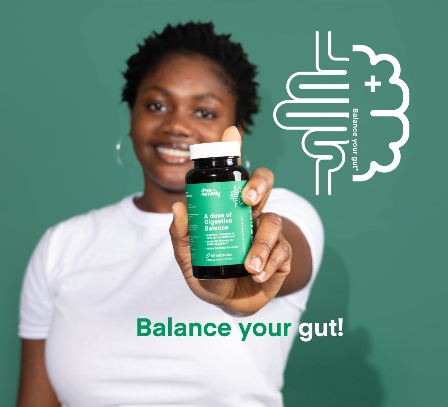A dose of Digestive Balance-Gut Health Supplement-USDA-Kombucha, 7 Probiotic Strains and Prebiotics for Microbiome-Digestive Enzymes for Digestion - dailyvitalstore