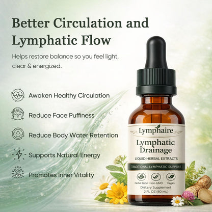 Aacnre Lymphaire Lymphatic Drainage Drops, Herbal Fluid Balance Support, Lymphatic System Support, Immune System & General Wellness, Vegan & Non-GMO, 2 Fl Oz (1) - dailyvitalstore