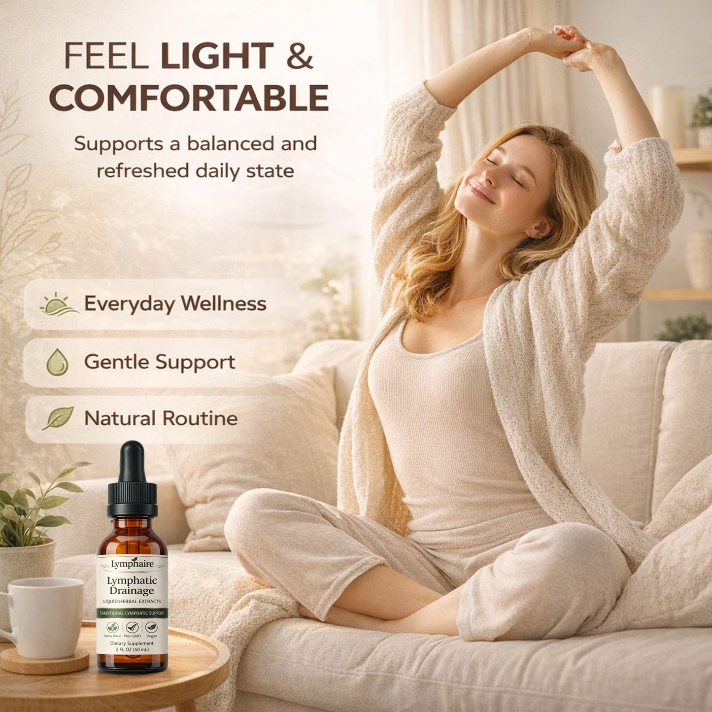 Aacnre Lymphaire Lymphatic Drainage Drops, Herbal Fluid Balance Support, Lymphatic System Support, Immune System & General Wellness, Vegan & Non-GMO, 2 Fl Oz (1) - dailyvitalstore