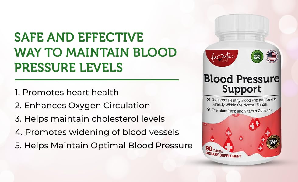 AAMATEC LIFE Blood Pressure Support Supplement 90 Capsules - dailyvitalstore