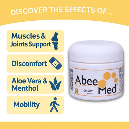 ABEE MED Extra Strength Joint & Muscle Relief Cream – Menthol Cooling & Warming Formula with Bee Pollen, Aloe & Chamomile – Fast-Absorbing Comfort Cream for Back, Knees & Muscles – 2 oz - dailyvitalstore