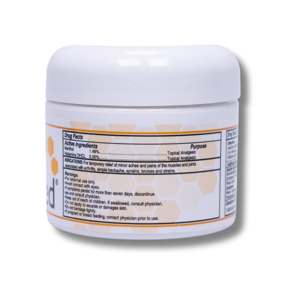AbeeMed Cream Bee Venom Apitoxin for Aches - Menthol - Histamine DHCL - Bee Polen - Chamomile - Support for Neck and Backache - Supports Joint & Muscle Discomfort - Sprains, Bruises and Strains V2 - dailyvitalstore
