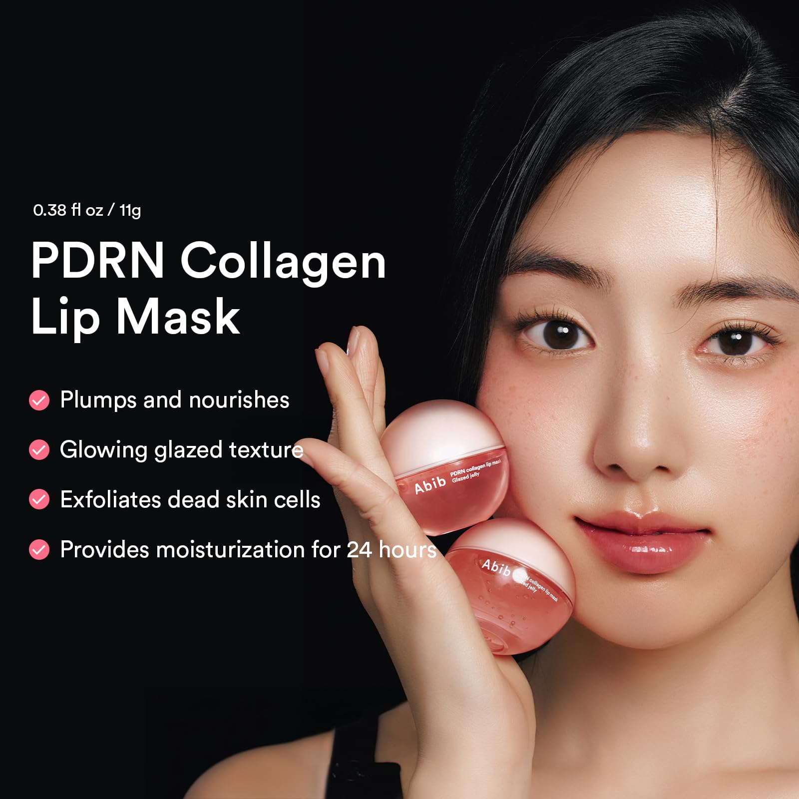 Abib PDRN Collagen Lip Mask Glazed Jelly 0.38 fl oz | Korean Lip Butter Balm Overnight Sleeping Mask Hydrating Care Moisturizer Treatment for Flakey, Dry Lips - dailyvitalstore