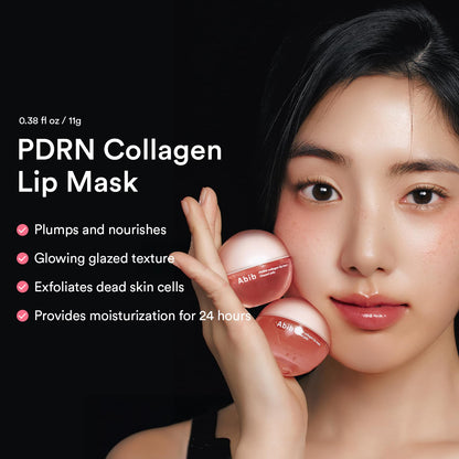 Abib PDRN Collagen Lip Mask Glazed Jelly 0.38 fl oz | Korean Lip Butter Balm Overnight Sleeping Mask Hydrating Care Moisturizer Treatment for Flakey, Dry Lips - dailyvitalstore