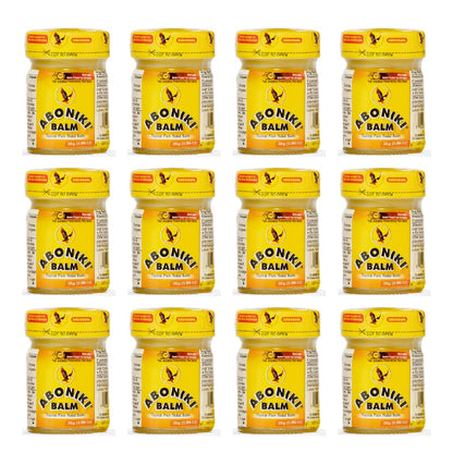 Aboniki Powerful Topical Pain Relief Balm with Natural Ingredients | Fast-Acting Soothing Relief for Joints & Muscle Pain, Soreness, Cramps | Long Lasting Full Body Rub (12 Plastic Jars) - dailyvitalstore