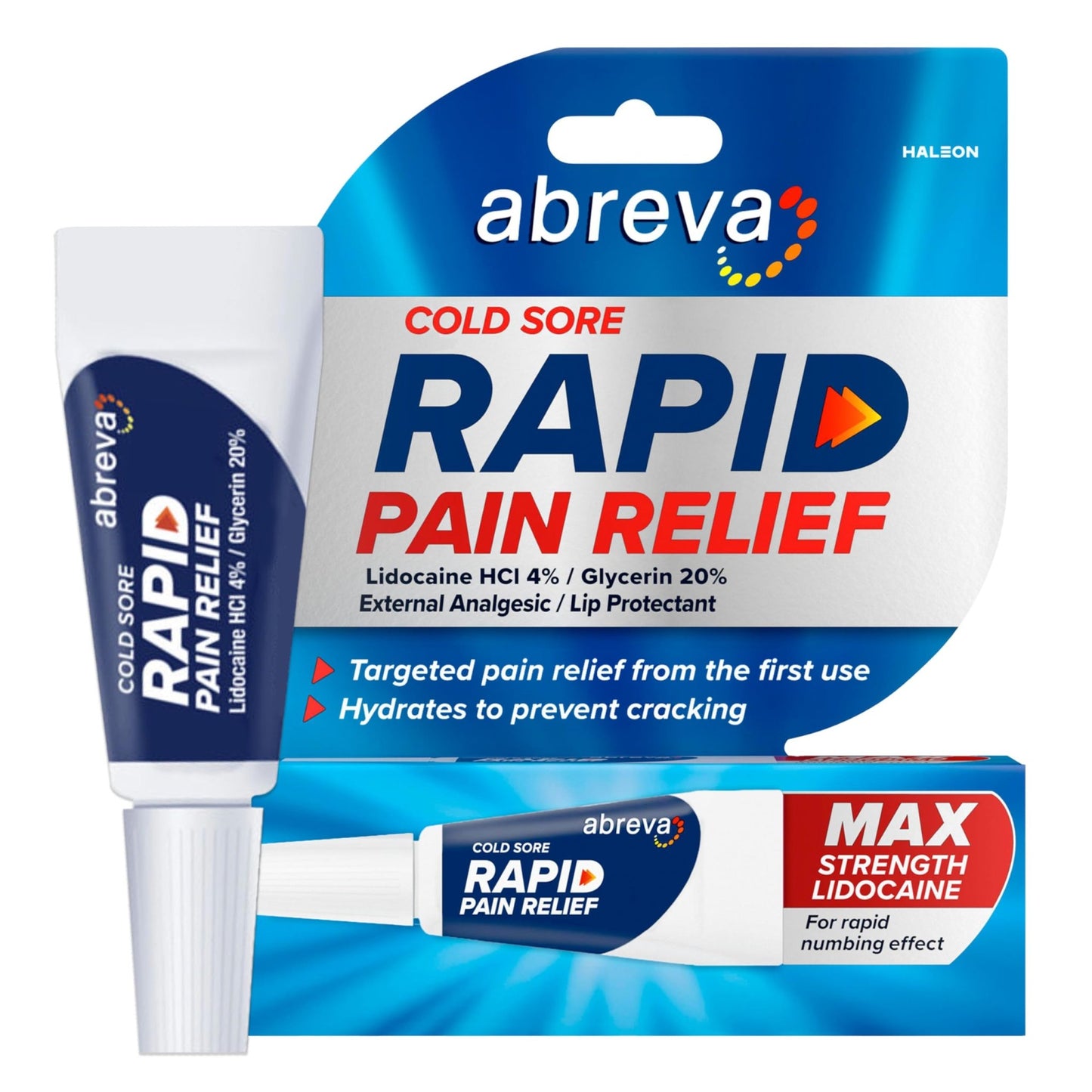 Abreva Cold Sore Treatment Rapid Pain Relief Cream - 1 Tube, 3 Grams - dailyvitalstore