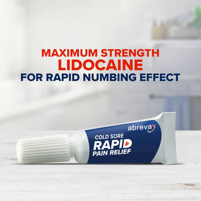 Abreva Cold Sore Treatment Rapid Pain Relief Cream - 1 Tube, 3 Grams - dailyvitalstore