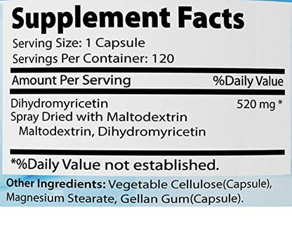 Absonutrix Dihydromyricetin - 520 mg, 120 Servings, Made in USA, Quick Absorption, Quality Potent Ingredients, Third-Party Tested, Non-GMO, GMP Certified, Cruelty Free Products - dailyvitalstore