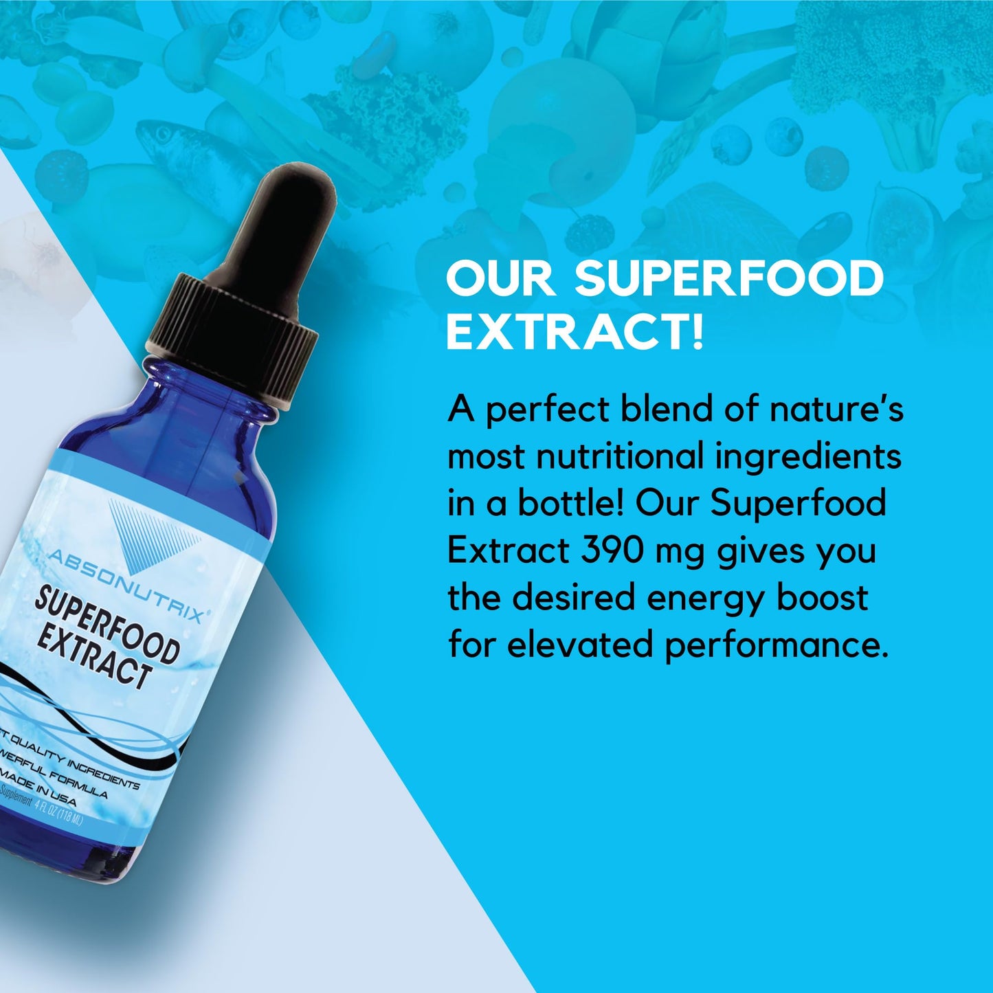 Absonutrix Superfood Extract 390 mg, 4 Oz Liquid, 302 Servings, Made in USA, Quick Absorption, Quality Potent Ingredients, Non-GMO, GMP Certified, Cruelty-Free Products - dailyvitalstore