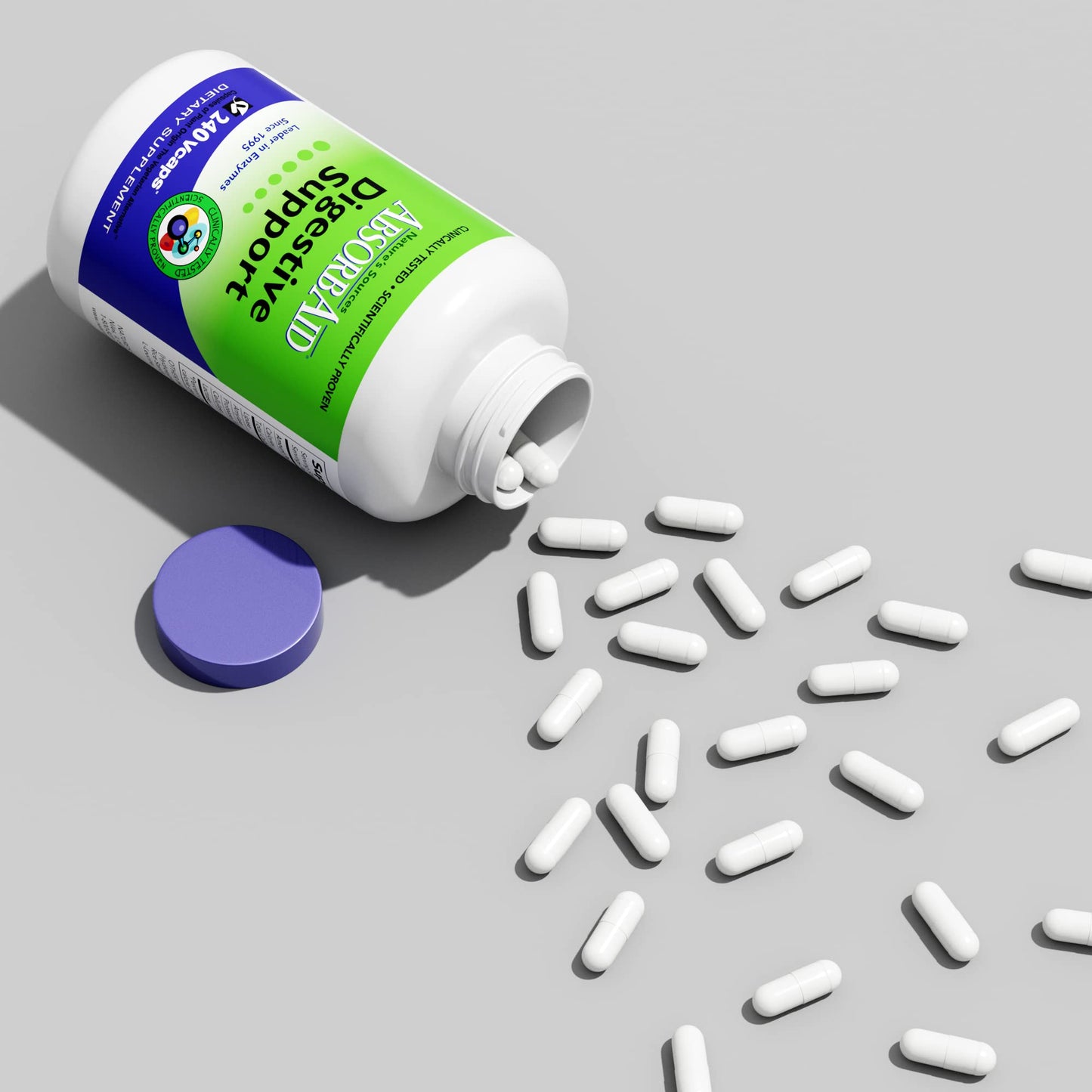 AbsorbAid Digestive Enzymes 240 vCaps, Proven to Increase Vital Nutrient Absorption by up to 71% - dailyvitalstore