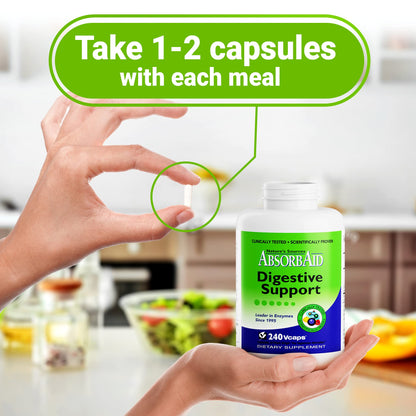 AbsorbAid Digestive Enzymes 240 vCaps, Proven to Increase Vital Nutrient Absorption by up to 71% - dailyvitalstore