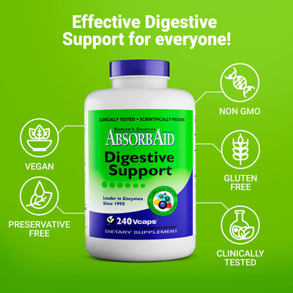 AbsorbAid Digestive Enzymes 240 vCaps, Proven to Increase Vital Nutrient Absorption by up to 71% - dailyvitalstore