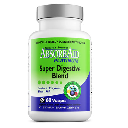 AbsorbAid Platinum Digestive Enzyme Support 60 vCaps, 12 Digestive Enzymes Plus 2 Probiotics for Maximum Relief - dailyvitalstore