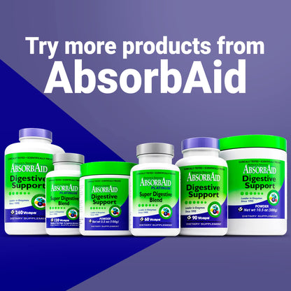 AbsorbAid Platinum Digestive Enzyme Support 60 vCaps, 12 Digestive Enzymes Plus 2 Probiotics for Maximum Relief - dailyvitalstore