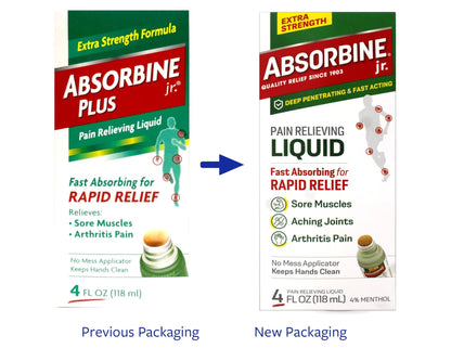 ABSORBINE JR. Extra Strength Pain Relieving Liquid, for Muscle, Joints, Arthritis Pain, with No-Mess Applicator, 4 Oz - 3 Pack - dailyvitalstore