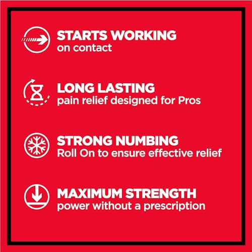 Absorbine Jr. PRO Maximum Strength Lidocaine Roll-On for Targeted Nerve and Muscle Pain Relief, 4% Lidocaine + 1.5% Phenol, Fast Acting & Long Lasting, 2.5 oz - dailyvitalstore
