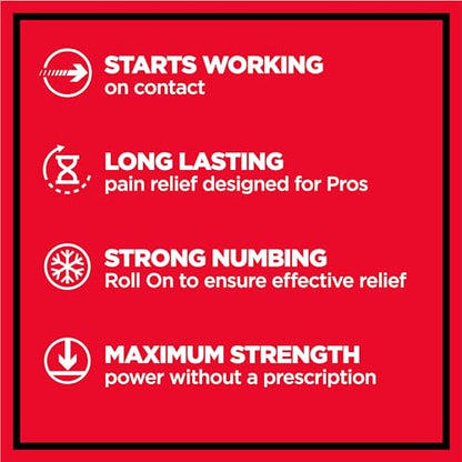 Absorbine Jr. PRO Maximum Strength Lidocaine Roll-On for Targeted Nerve and Muscle Pain Relief, 4% Lidocaine + 1.5% Phenol, Fast Acting & Long Lasting, 2.5 oz - dailyvitalstore
