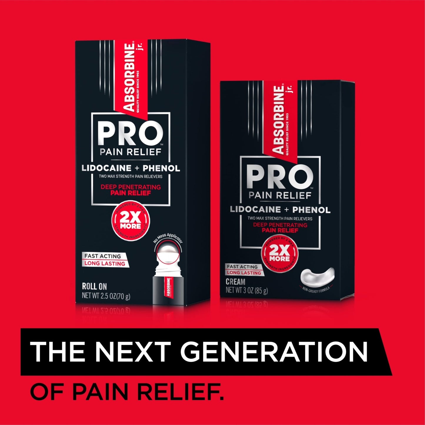 Absorbine Jr. PRO Maximum Strength Lidocaine Roll-On for Targeted Nerve and Muscle Pain Relief, 4% Lidocaine + 1.5% Phenol, Fast Acting & Long Lasting, 2.5 oz - dailyvitalstore