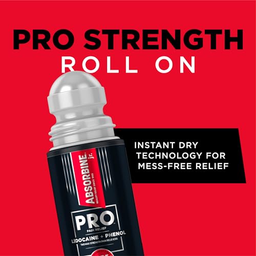Absorbine Jr. PRO Maximum Strength Lidocaine Roll-On for Targeted Nerve and Muscle Pain Relief, 4% Lidocaine + 1.5% Phenol, Fast Acting & Long Lasting, 2.5 oz - dailyvitalstore