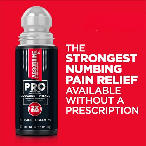 Absorbine Jr. PRO Maximum Strength Lidocaine Roll-On for Targeted Nerve and Muscle Pain Relief, 4% Lidocaine + 1.5% Phenol, Fast Acting & Long Lasting, 2.5 oz - dailyvitalstore